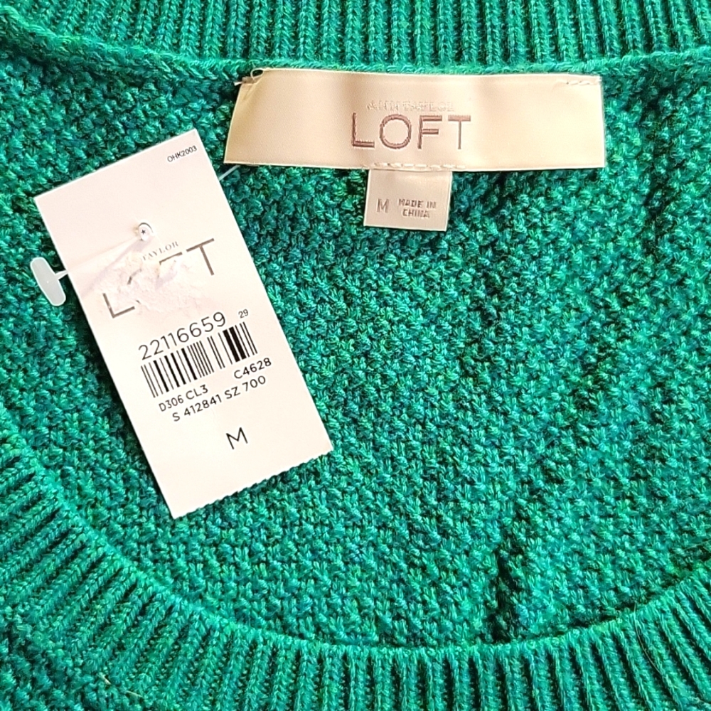 NWT Ann Taylor LOFT Knit Sweater - Size Medium - Green
